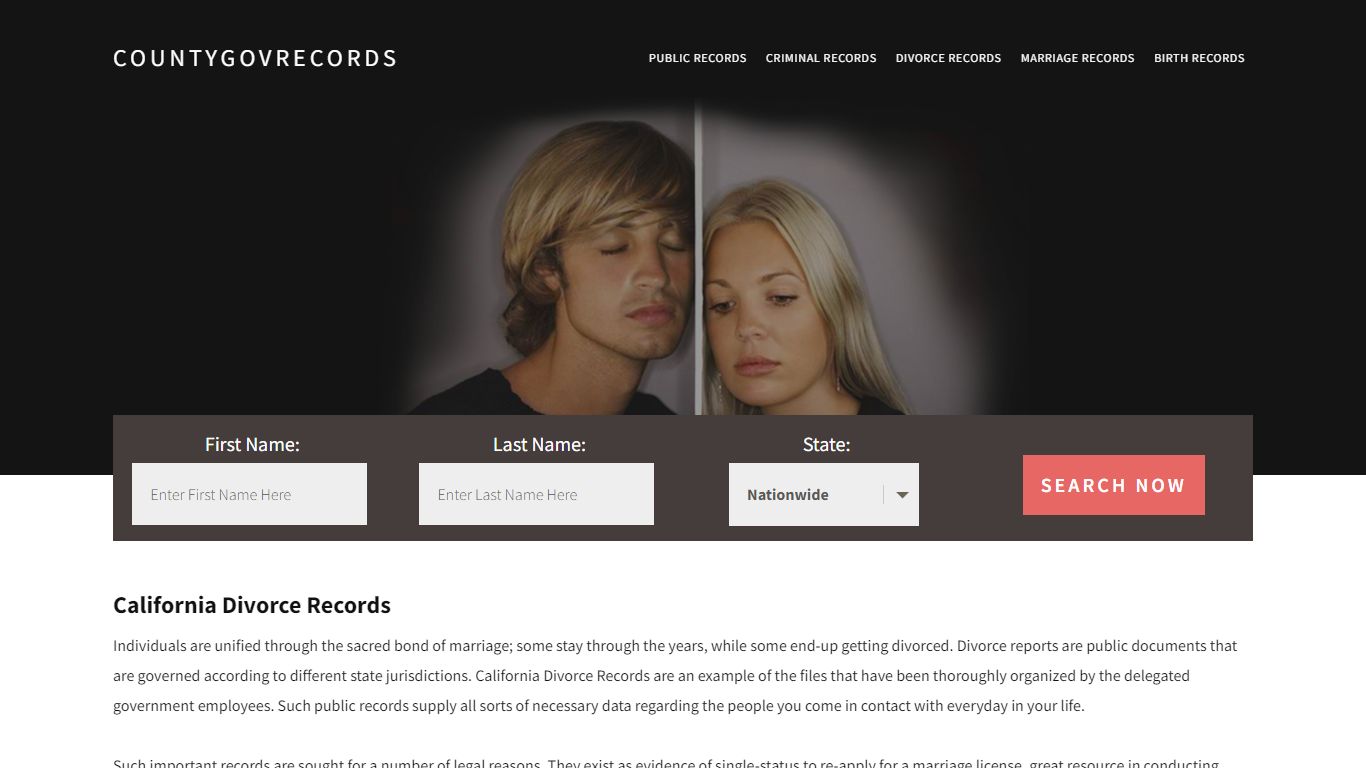 California Divorce Records | Enter Name and Search|14 Days Free